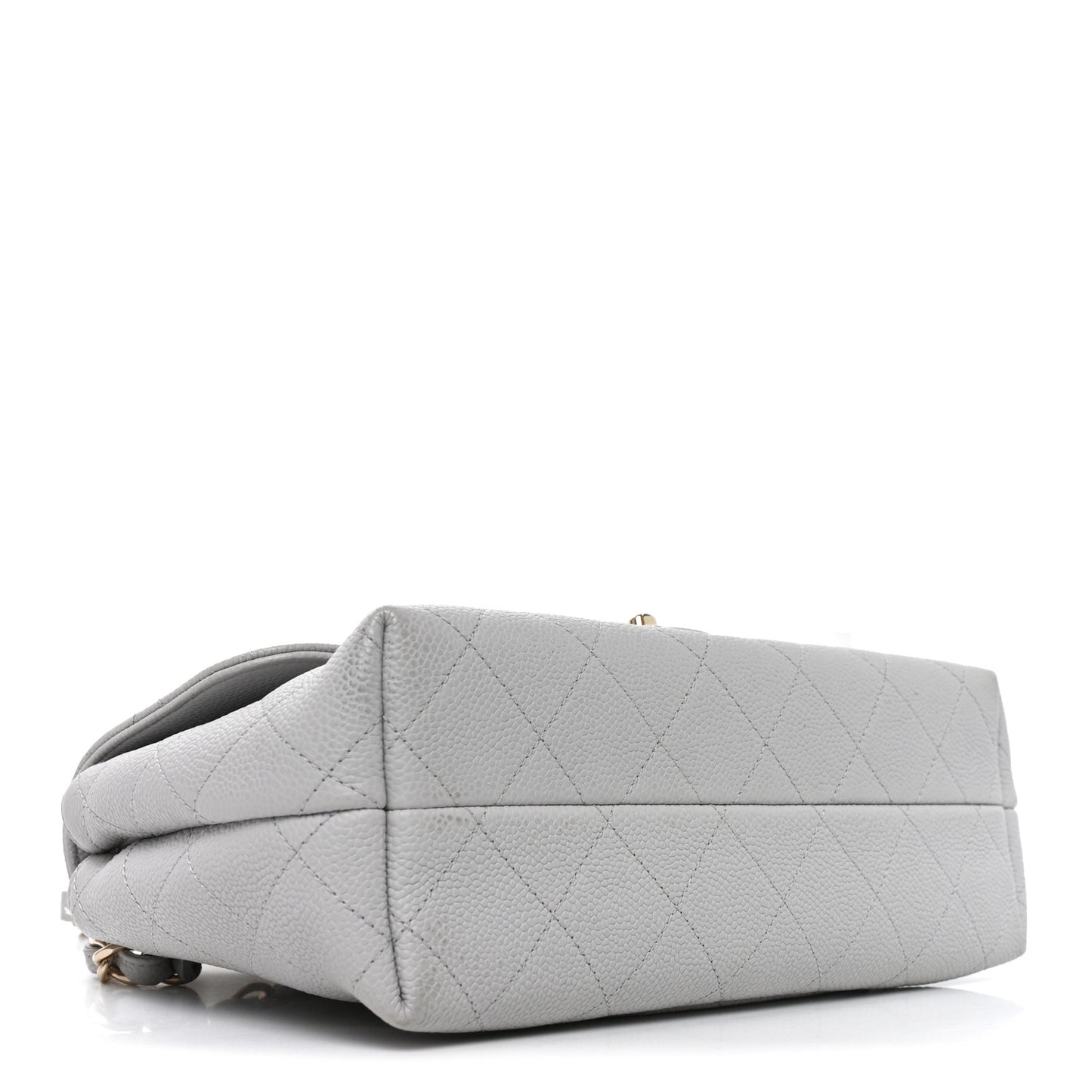 Caviar Quilted City Walk Flap Light Grey