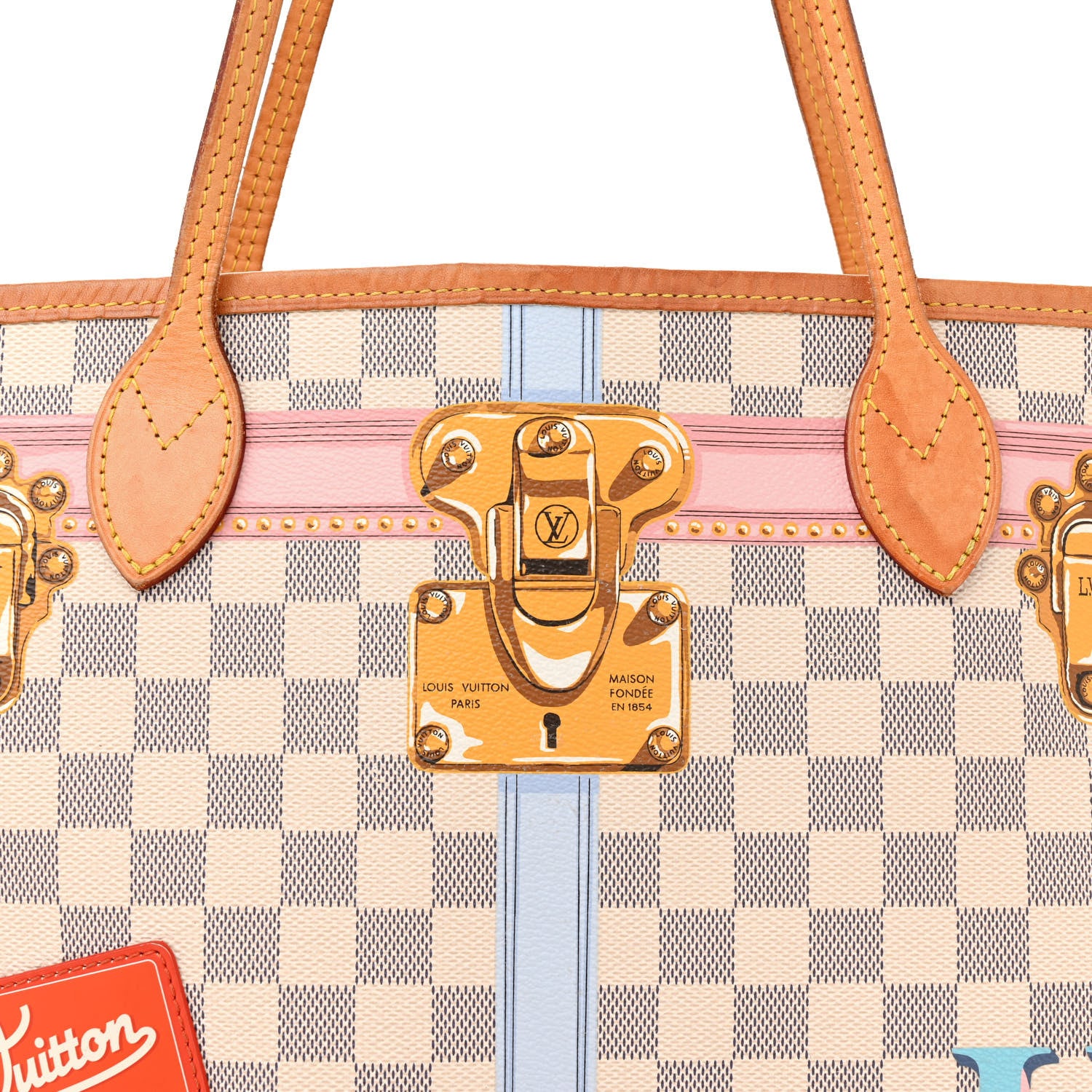 Louis Vuitton Damier Azur Summer Trunks Neo Neverfull MM 8 of 16