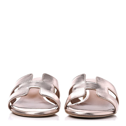 Hermes Metallic Nappa Oasis Sandals 36.5 Rose Dore 2 of 15