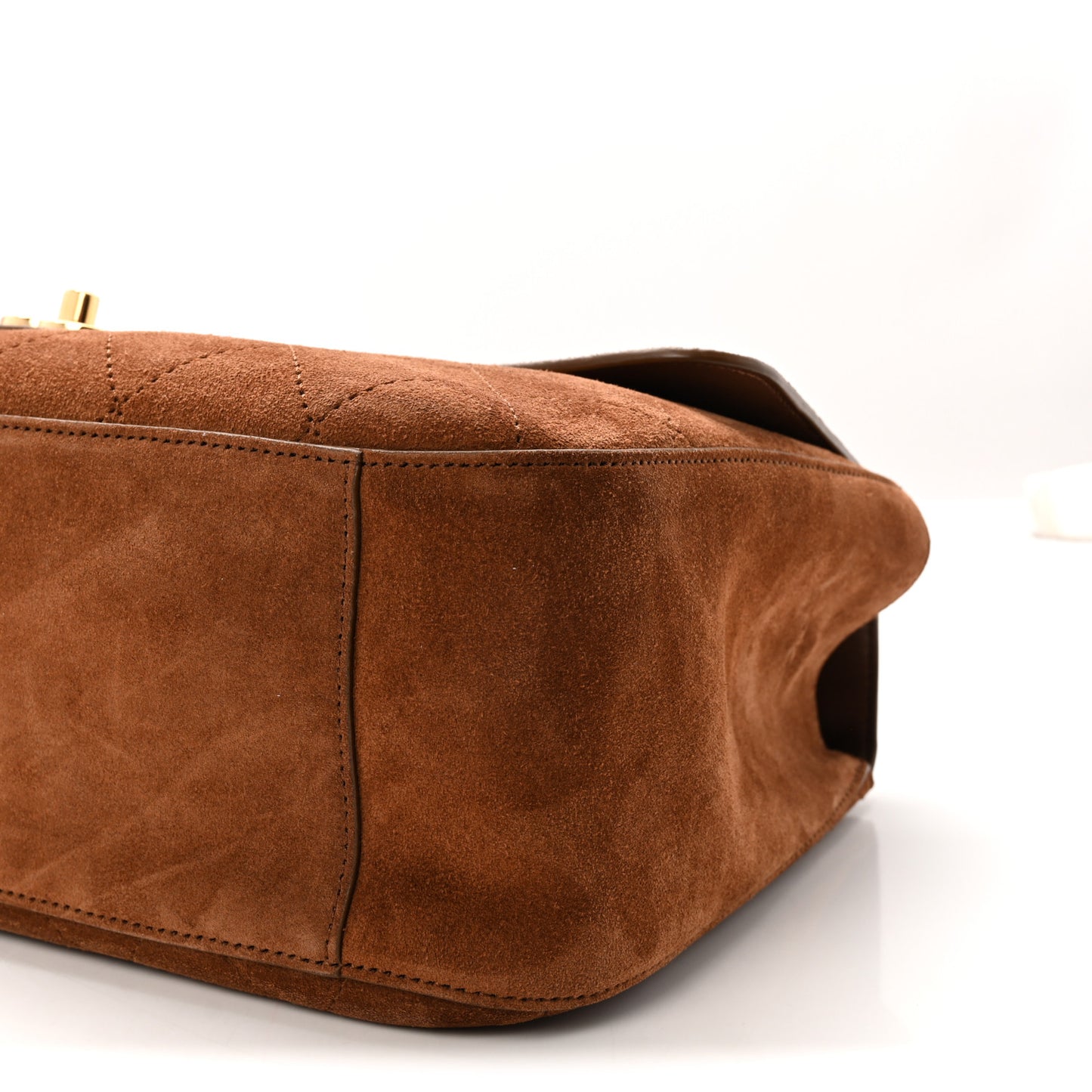 Suede Calfskin Small Souplissimo Maxi Flap Camel