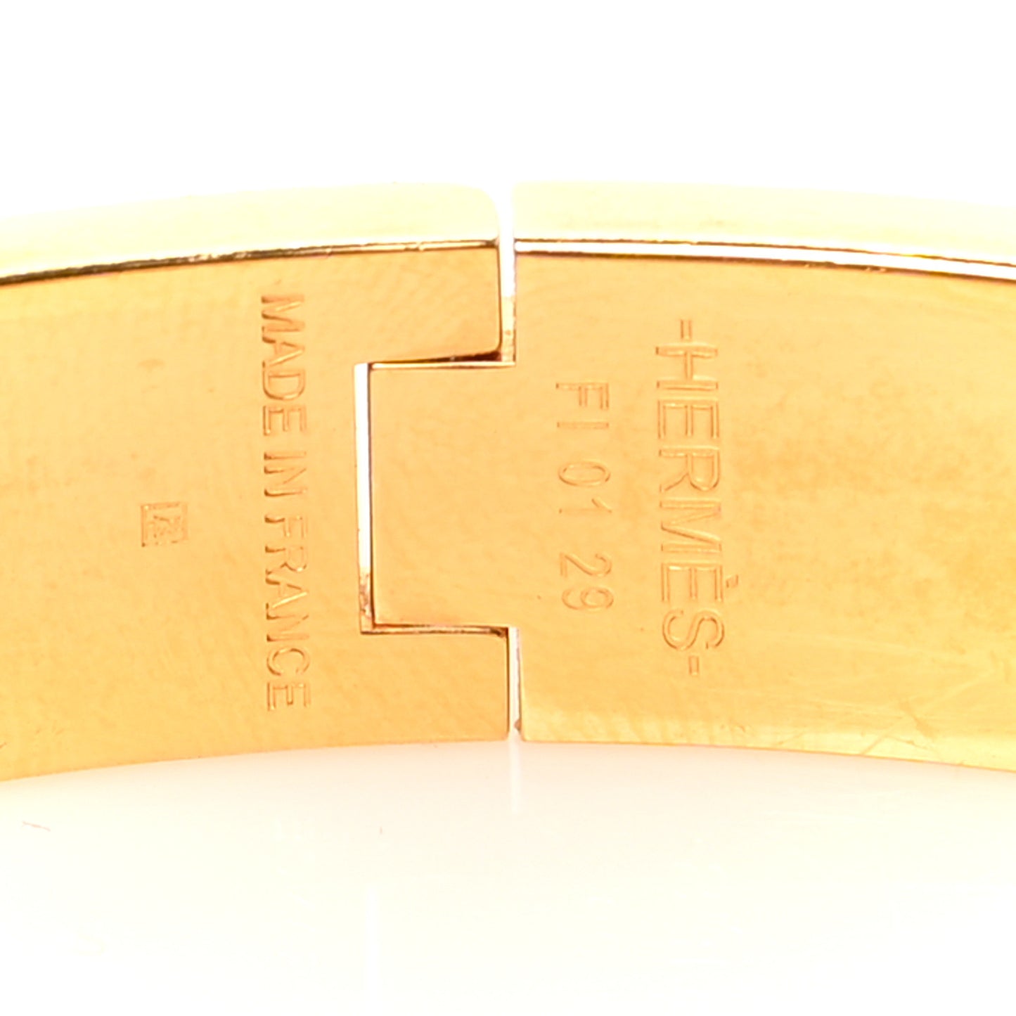 Enamel Narrow Clic Clac H Bracelet PM Marron Glace