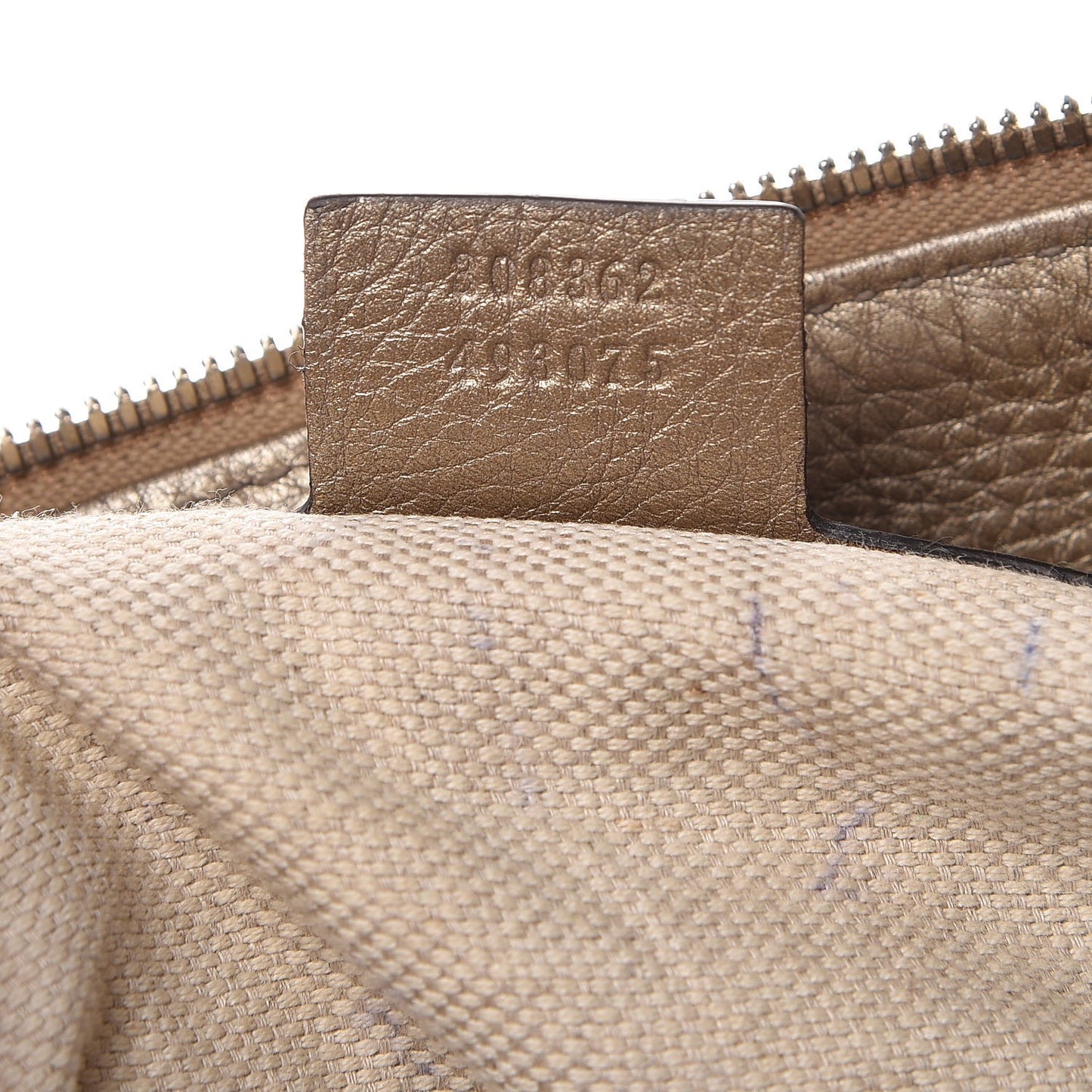 Metallic Cellarius Calfskin Small Soho Top Handle Satchel Golden Beige