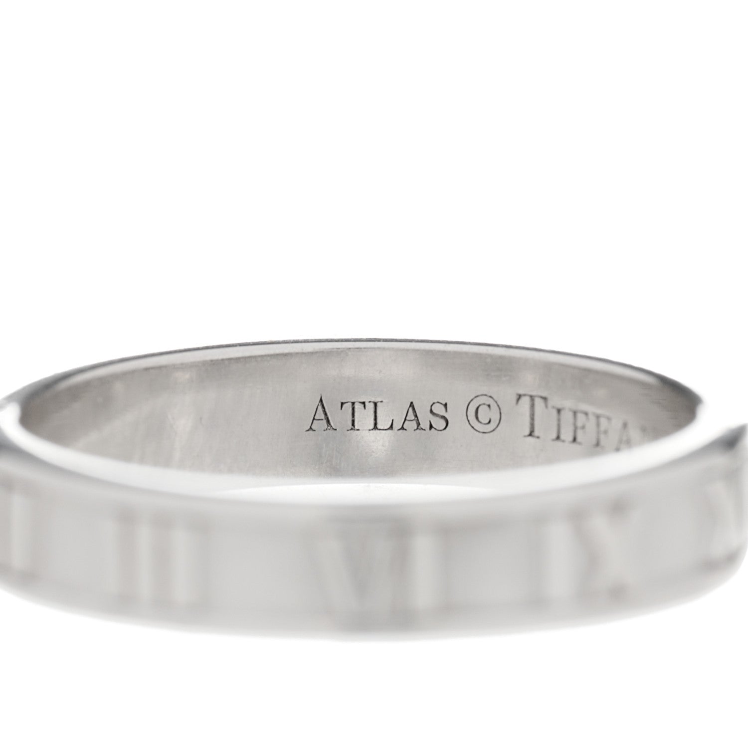 Tiffany 18K White Gold Atlas Band Ring 53 6.5 3 of 5