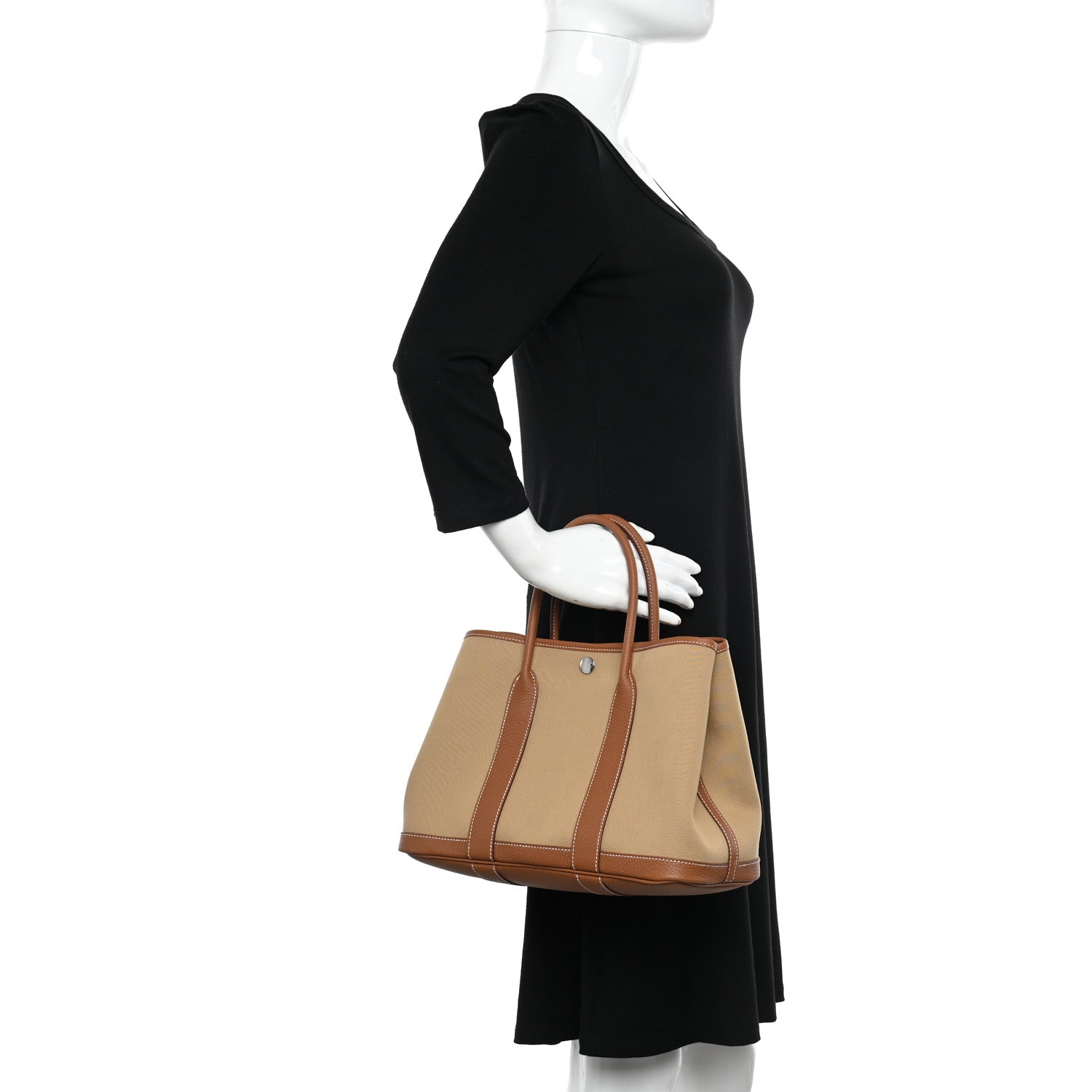 Hermes Twill D Negonda Garden Party 30 TPM Tote Trench Gold 2 of 10