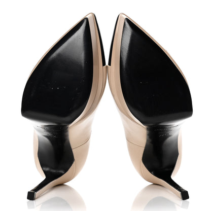 Saint Laurent Calfskin Cap Toe Janis 105 Platform Pumps 36.5 Powder 4 of 6