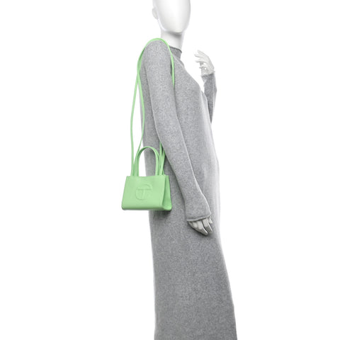 Vegan Leather Small Shopping Bag Double Mint