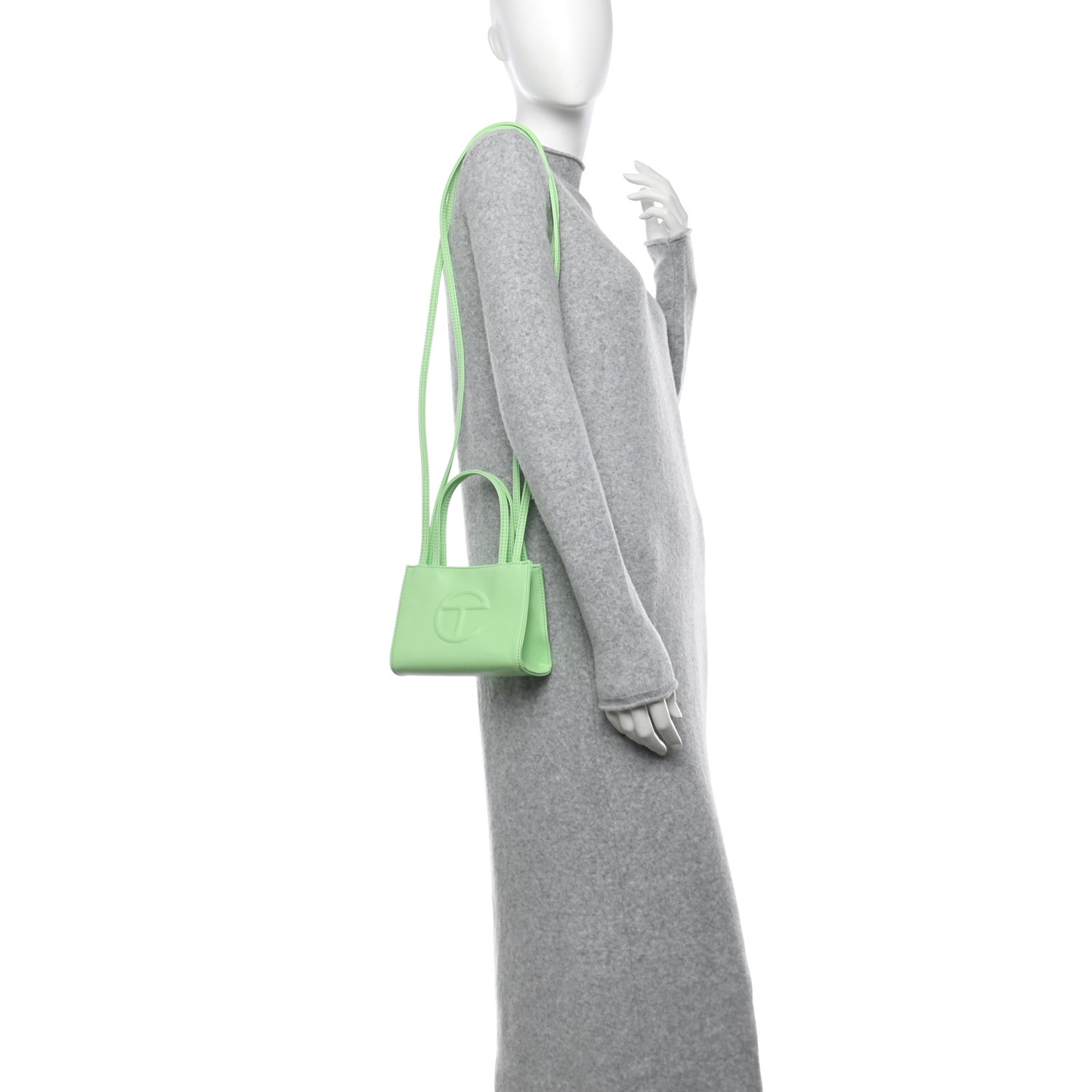 Vegan Leather Small Shopping Bag Double Mint