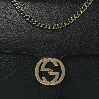 Gucci Dollar Calfskin Interlocking G Shoulder Bag Black 9 of 12