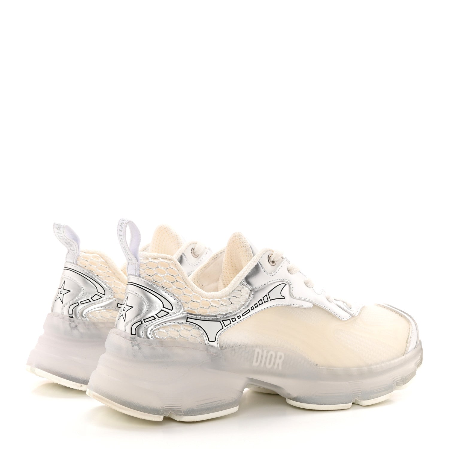 Christian Dior Matte Technical Fabric Mesh Dior Vibe Sneakers 36 White Silver 4 of 18