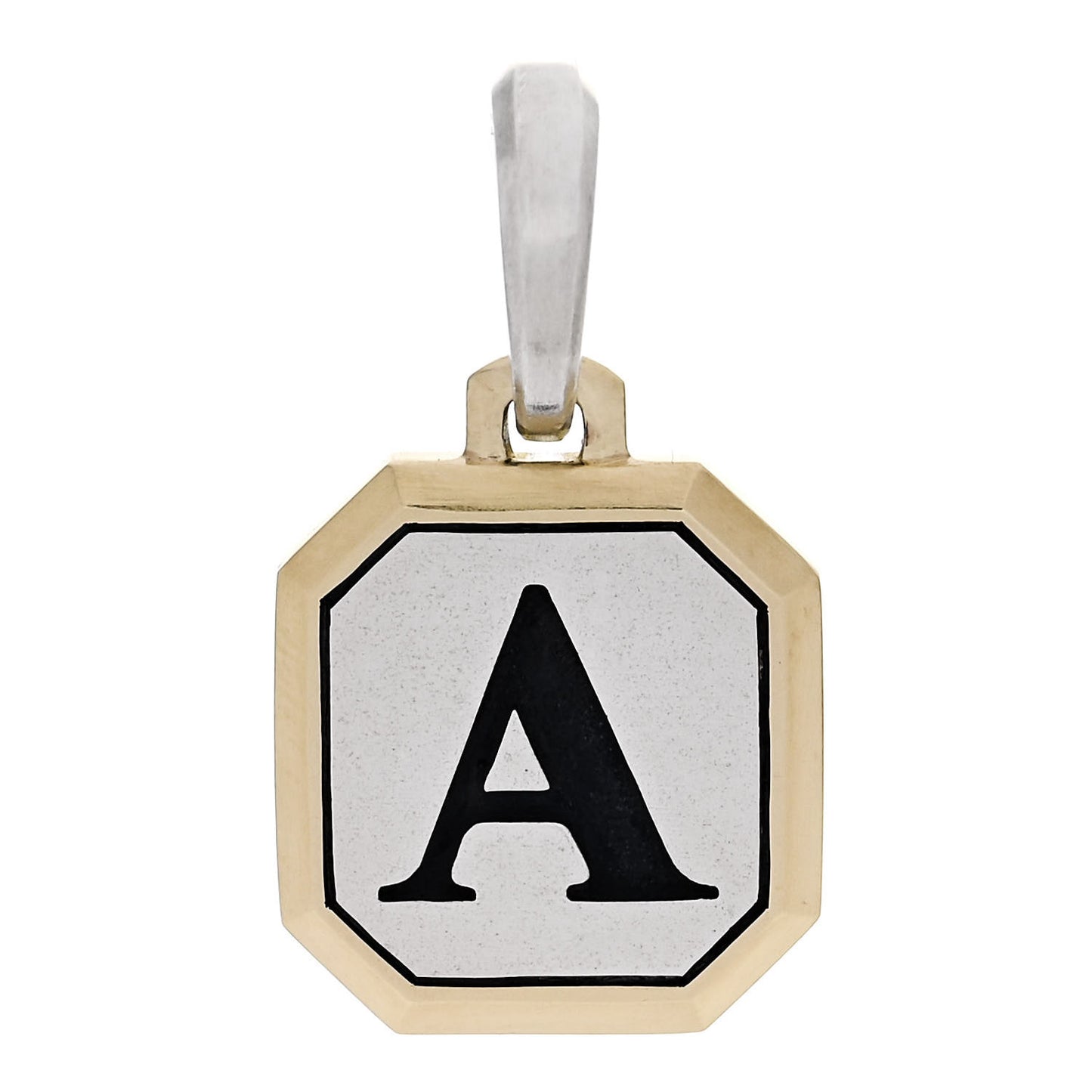 Sterling Silver 14K Yellow Gold Amulet Initial A Pendant