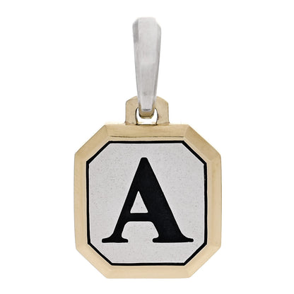 David Yurman Sterling Silver 14K Yellow Gold Amulet Initial A Pendant 1 of 4