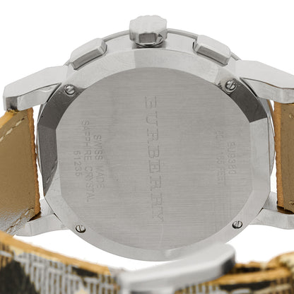 Burberry Stainless Steel Calfskin 43mm Haymarket Chronograph Quartz Watch BU9360 4 of 5