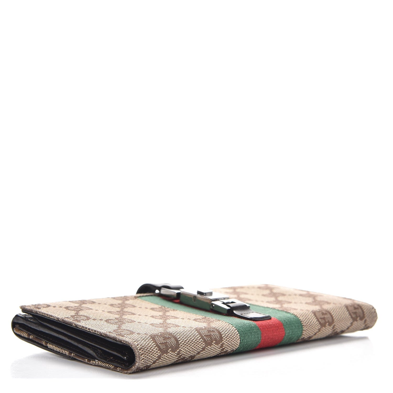 Gucci Monogram Calfskin Web Blake Continental Wallet Brown 4 of 11