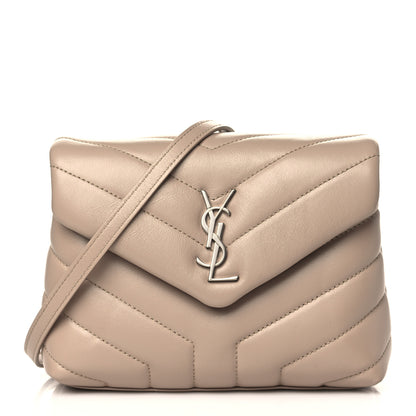 Saint Laurent Calfskin Y Quilted Monogram Toy Loulou Satchel Latte 1 of 9