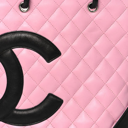 Chanel Calfskin Quilted Medium Cambon Tote Pink Black 8 of 13