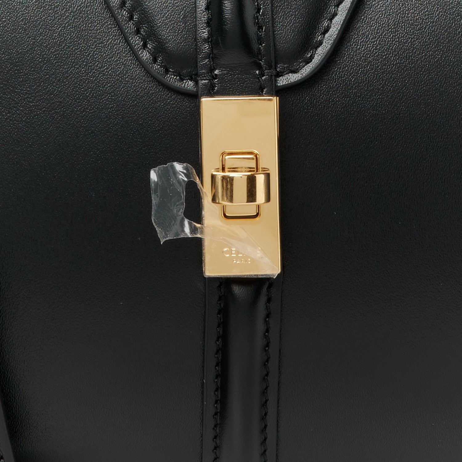Celine Satinated Calfskin Mini 16 Top Handle Bag Black 9 of 11