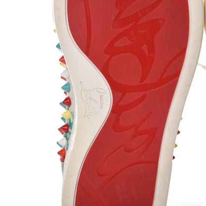 Christian Louboutin Canvas Crackled Calfskin Hawaii Print Louis Orlato Spikes Sneakers 36.5 Multicolor 6 of 9