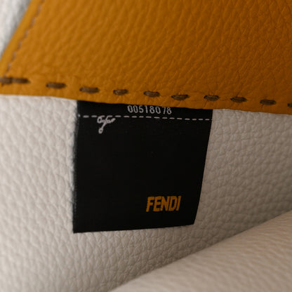 Fendi Cuoio Romano Selleria Bi-Color Clutch Sunflower White 9 of 11