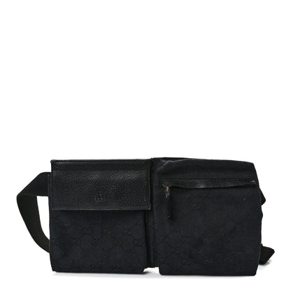 Gucci GG Monogram Double Pocket Belt Bag Black 1 of 13