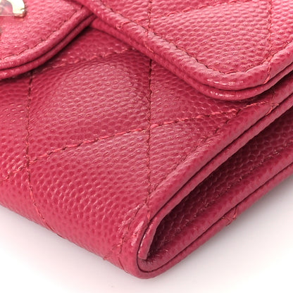 Chanel Caviar Quilted Flap Card Holder Wallet Fuchsia 10 of 11
