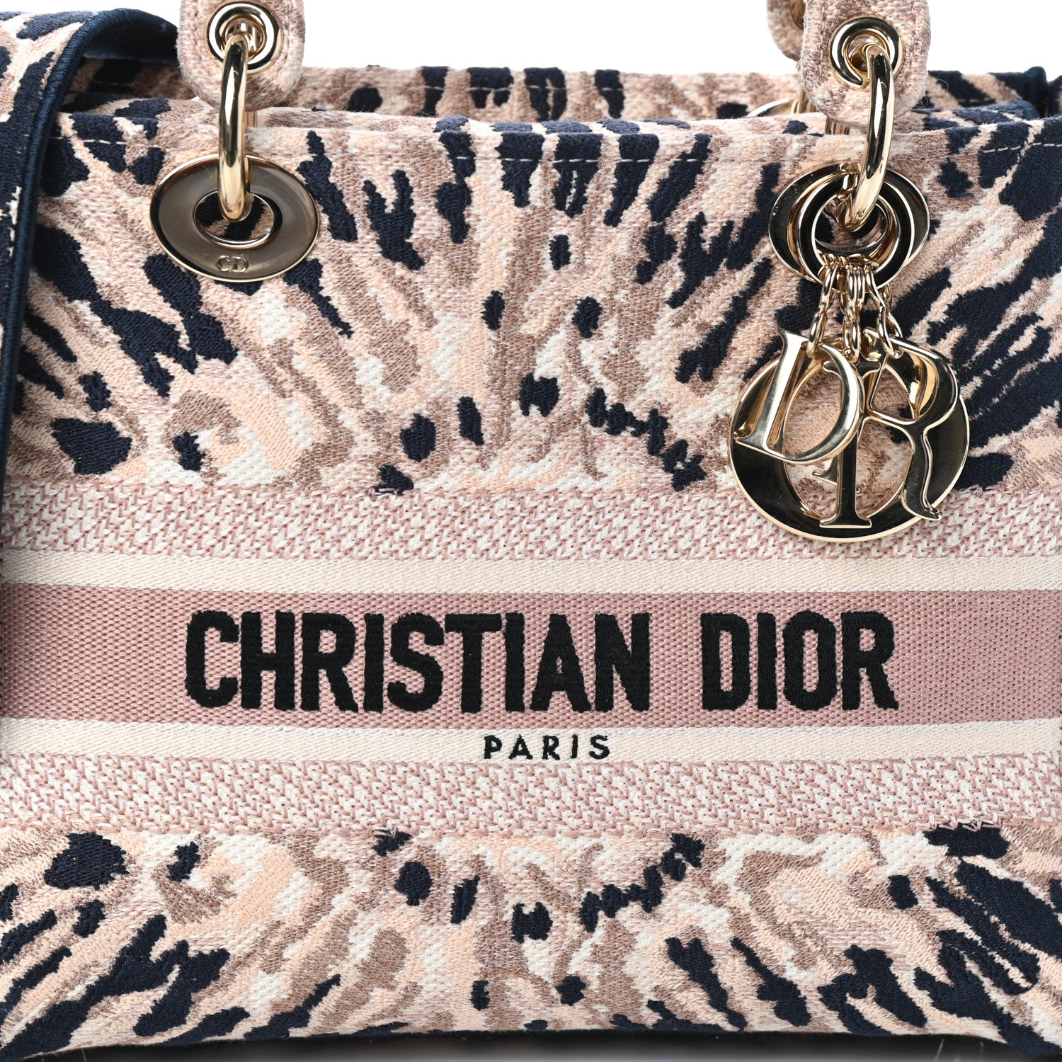 Christian Dior Canvas Embroidered Medium Tie And Dior Lady D-Light 7 of 9