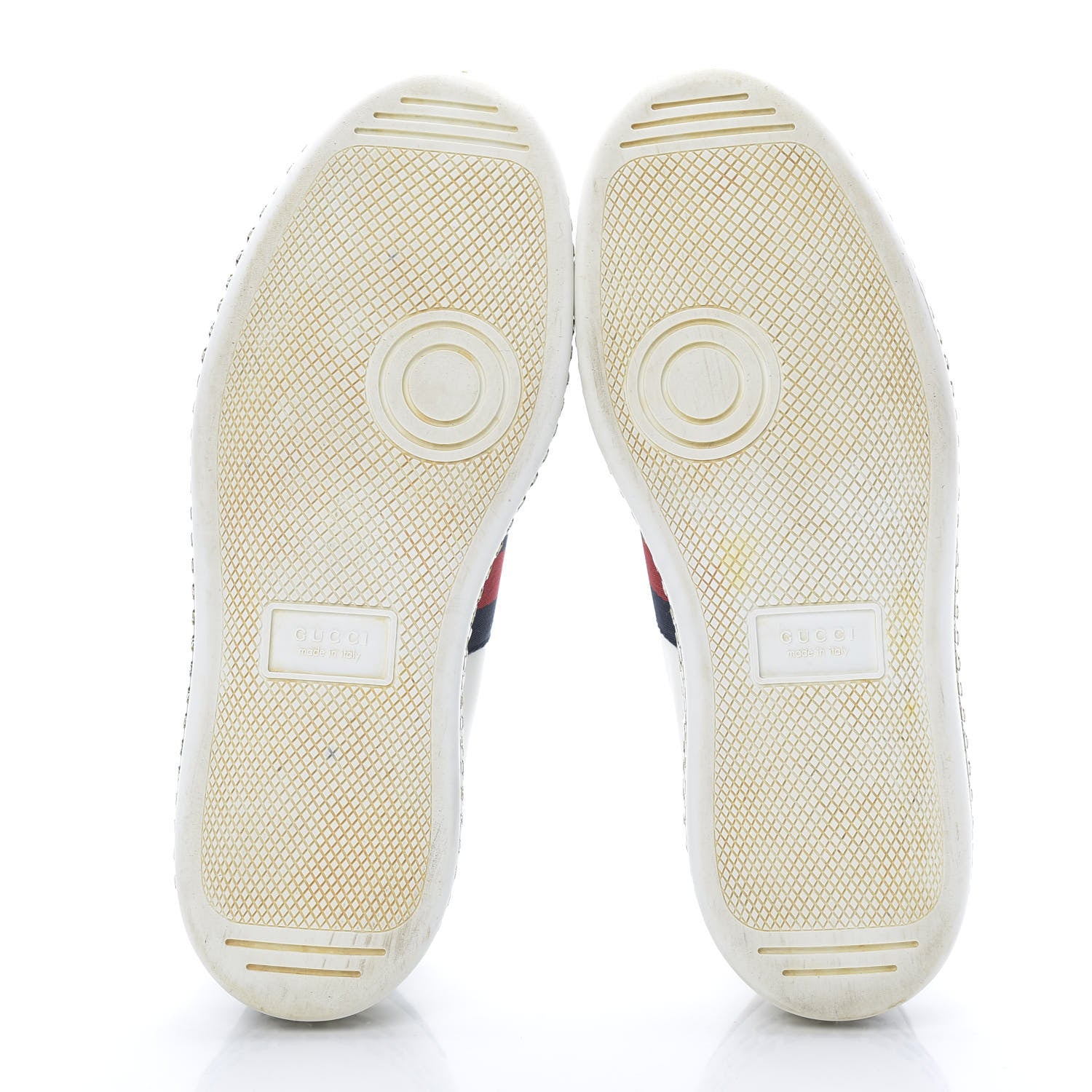 Gucci Calfskin Crystal Web Bee Embroidered Womens Ace Platform Sneakers 36 White 7 of 13