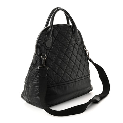 Chanel Coated Canvas Quilted Large Garment Travel Bag Black 3 of 10