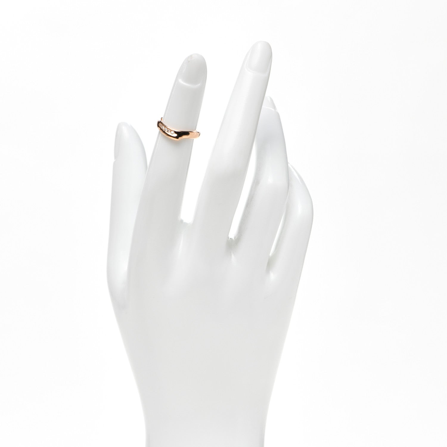 Tiffany 18K Rose Gold Diamond Elsa Peretti Open Heart Band Ring 45 3.5 4 of 8