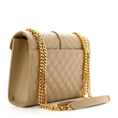 Saint Laurent Grain De Poudre Textured Mixed Matelasse Medium Triquilt Monogram Satchel Cork 3 of 10