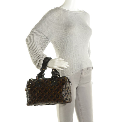 Louis Vuitton Monogram Sequins Eclipse Speedy 28 Black 2 of 9