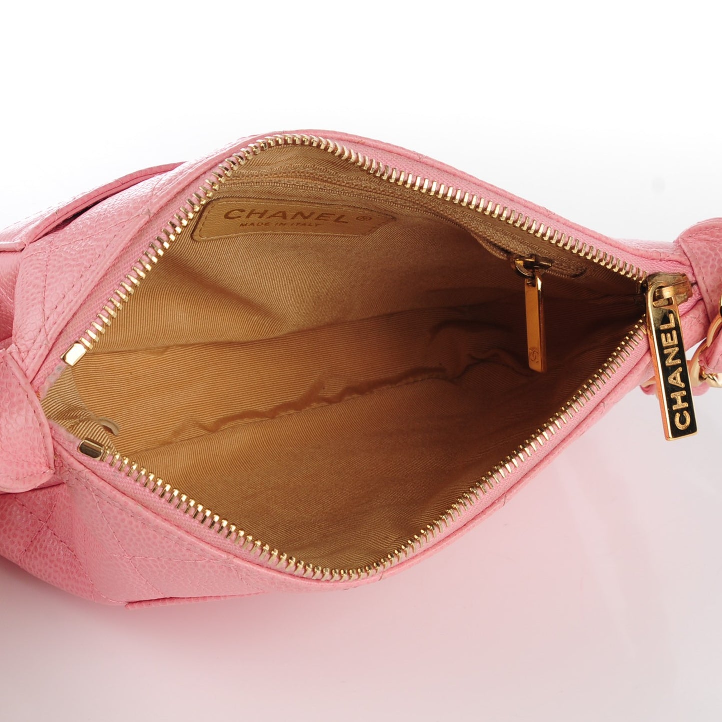 Caviar Quilted Pochette Pink