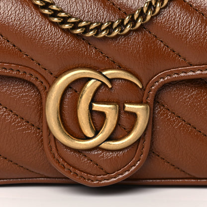 Gucci Azalea Calfskin Matelasse Diagonal Super Mini GG Marmont Shoulder Bag Cuir 9 of 16
