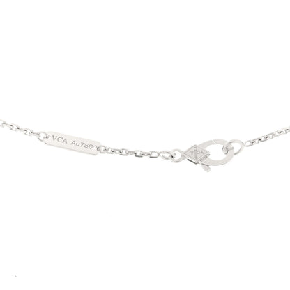 Van Cleef & Arpels 18K White Gold Mother of Pearl Vintage Alhambra Pendant Necklace 4 of 4