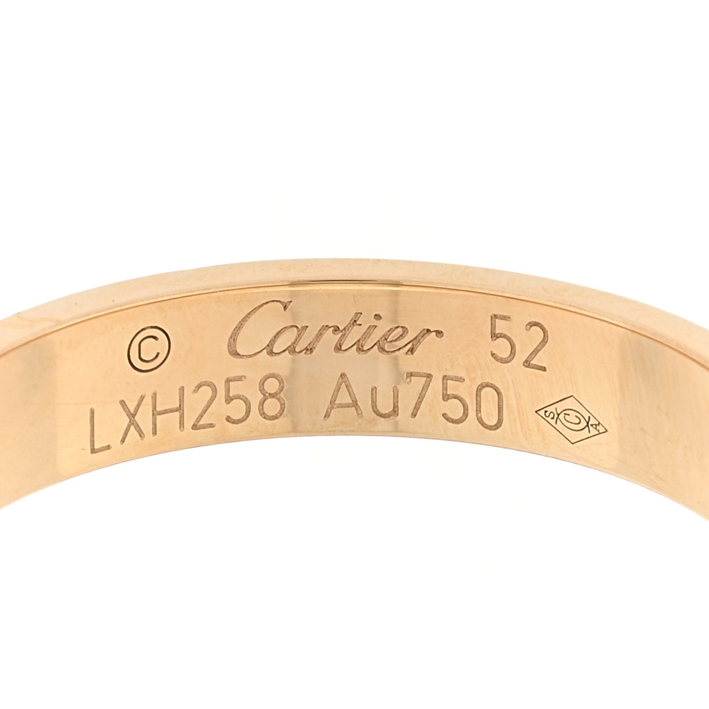 18K Yellow Gold 3.5mm LOVE Wedding Band Ring 52 6