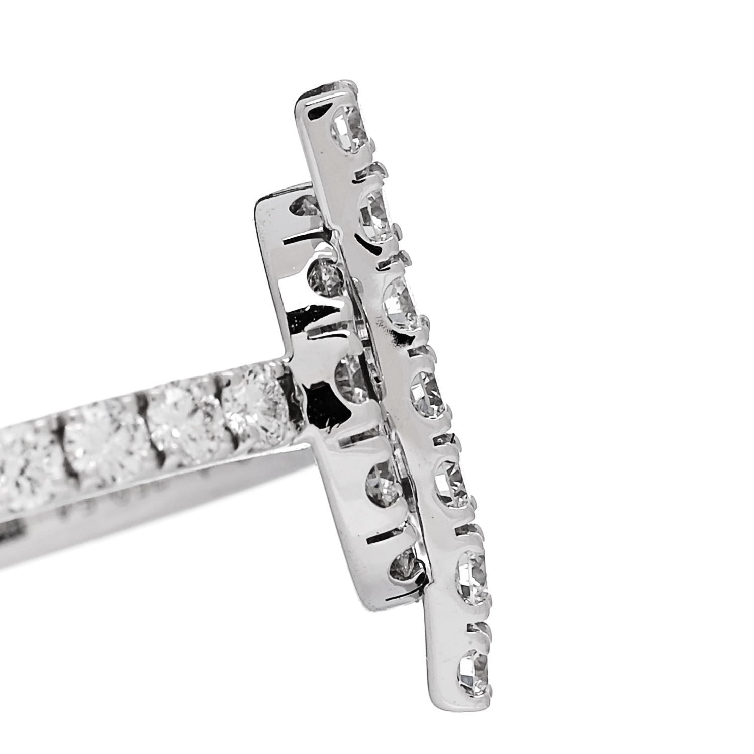 Hermes 18K White Gold Diamond Finesse Ring 54 6.75 6 of 7