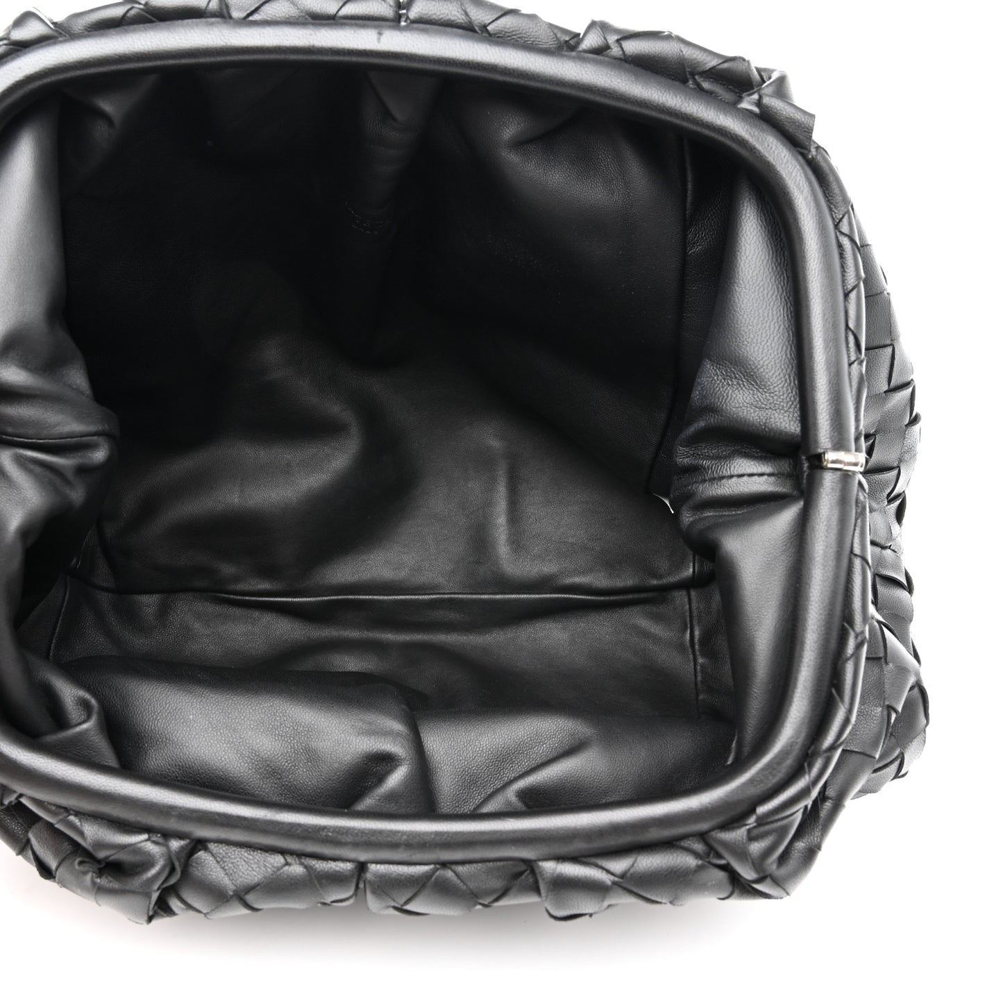 Nappa Maxi Intreccio The Pouch Oversized Clutch Black