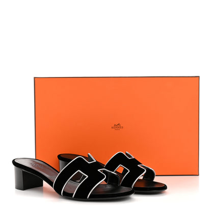 Hermes Velvet Nappa Oasis Sandals 39  39 Argent Vieilli 9 of 9