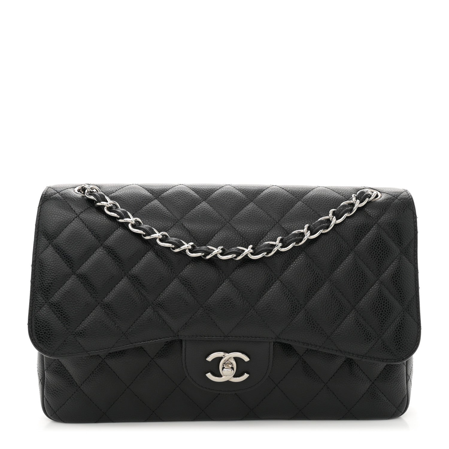 Chanel Caviar Quilted Jumbo Double Flap Black 1 of 15