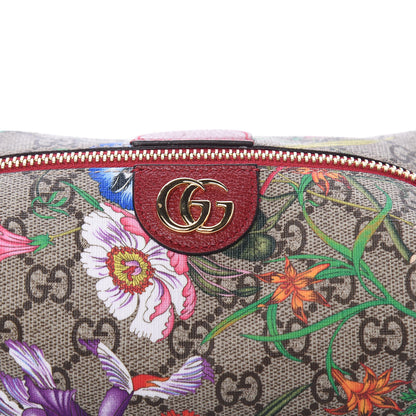 Gucci Soft GG Supreme Monogram Flora Calfskin Medium Ophidia Cosmetic Case Beige Ebony Multicolor Rosso 10 of 10