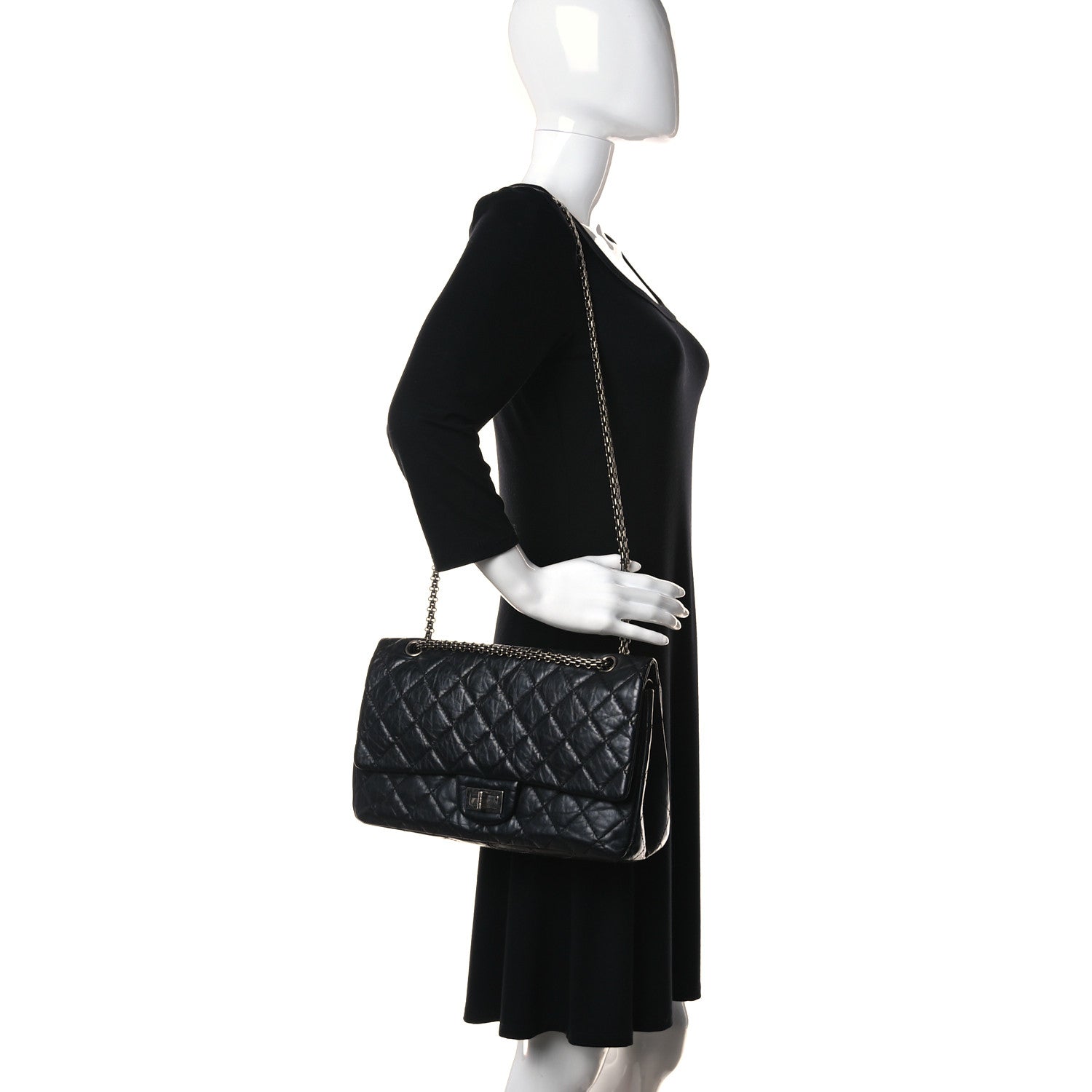 Chanel Aged Calfskin Quilted 2.55 Reissue 227 Flap Black 2 of 18