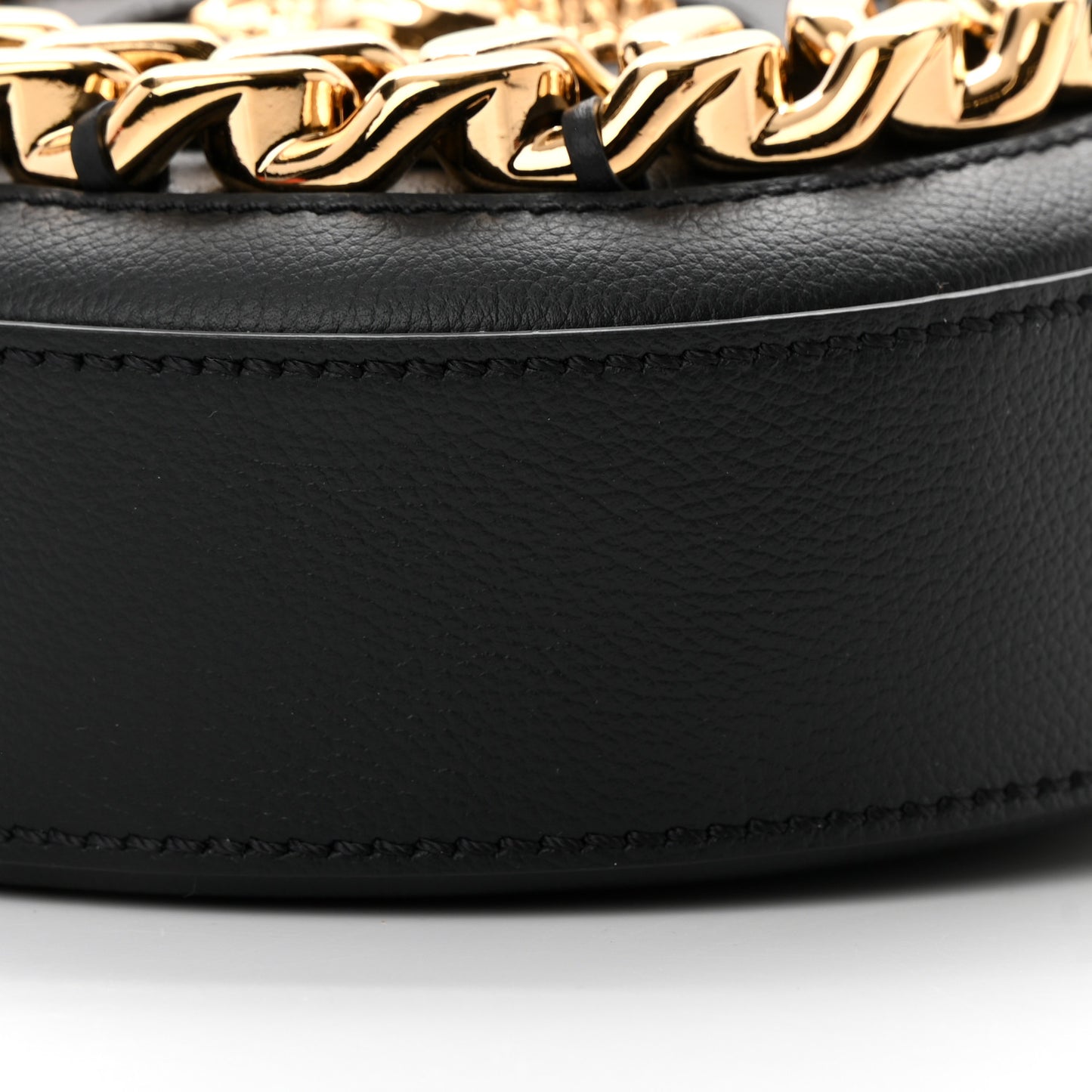 Calfskin Mini La Medusa Chain Round Crossbody Bag Black
