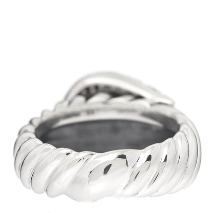 David Yurman Sterling Silver Diamond Buckle Cable Ring 54 6.75 4 of 5