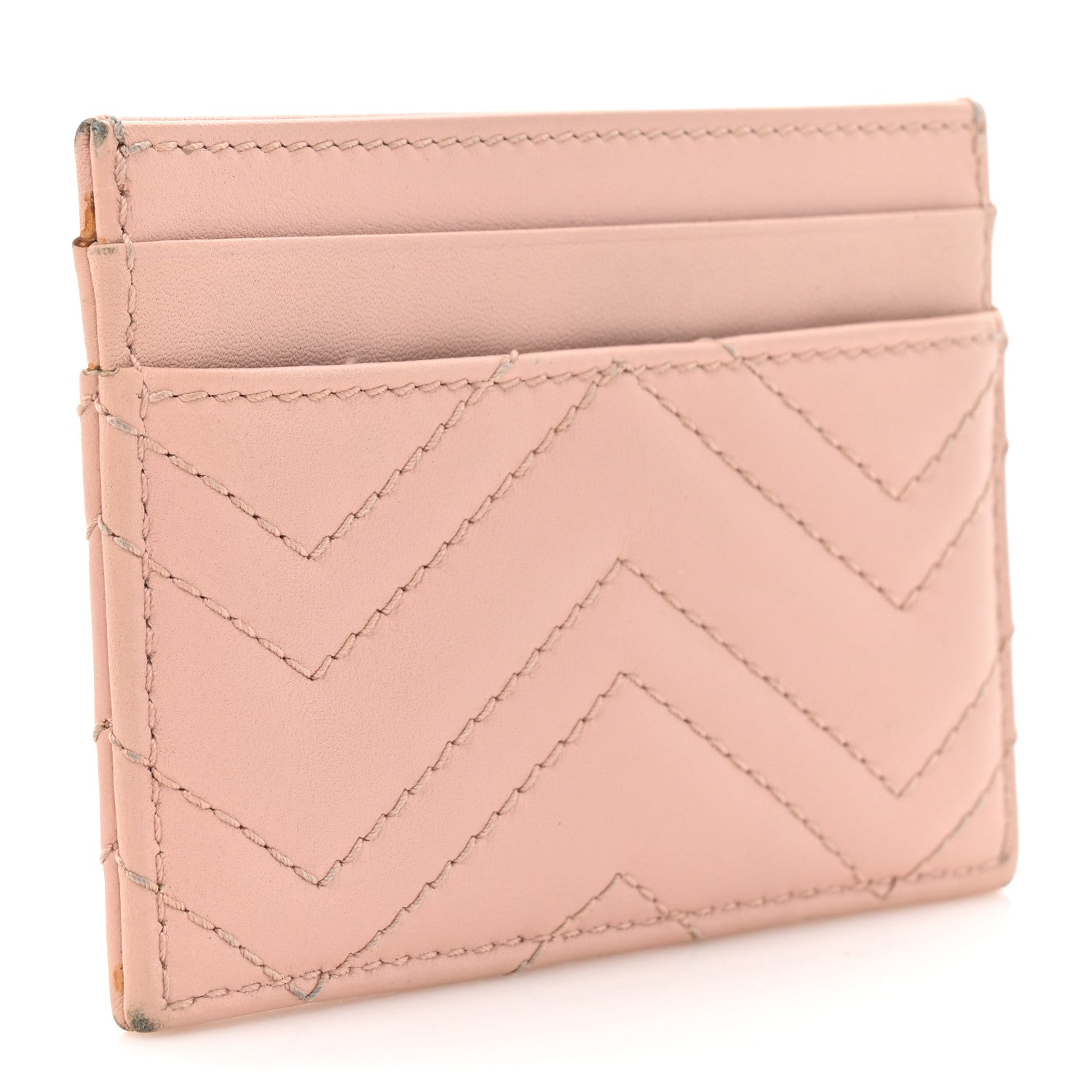 Gucci Calfskin Matelasse GG Marmont Card Holder Perfect Pink 3 of 10