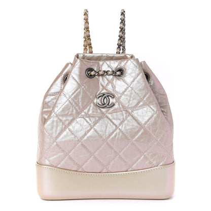 Chanel Iridescent Lambskin Calfskin Small Quilted Gabrielle Backpack Light Pink 1 of 10