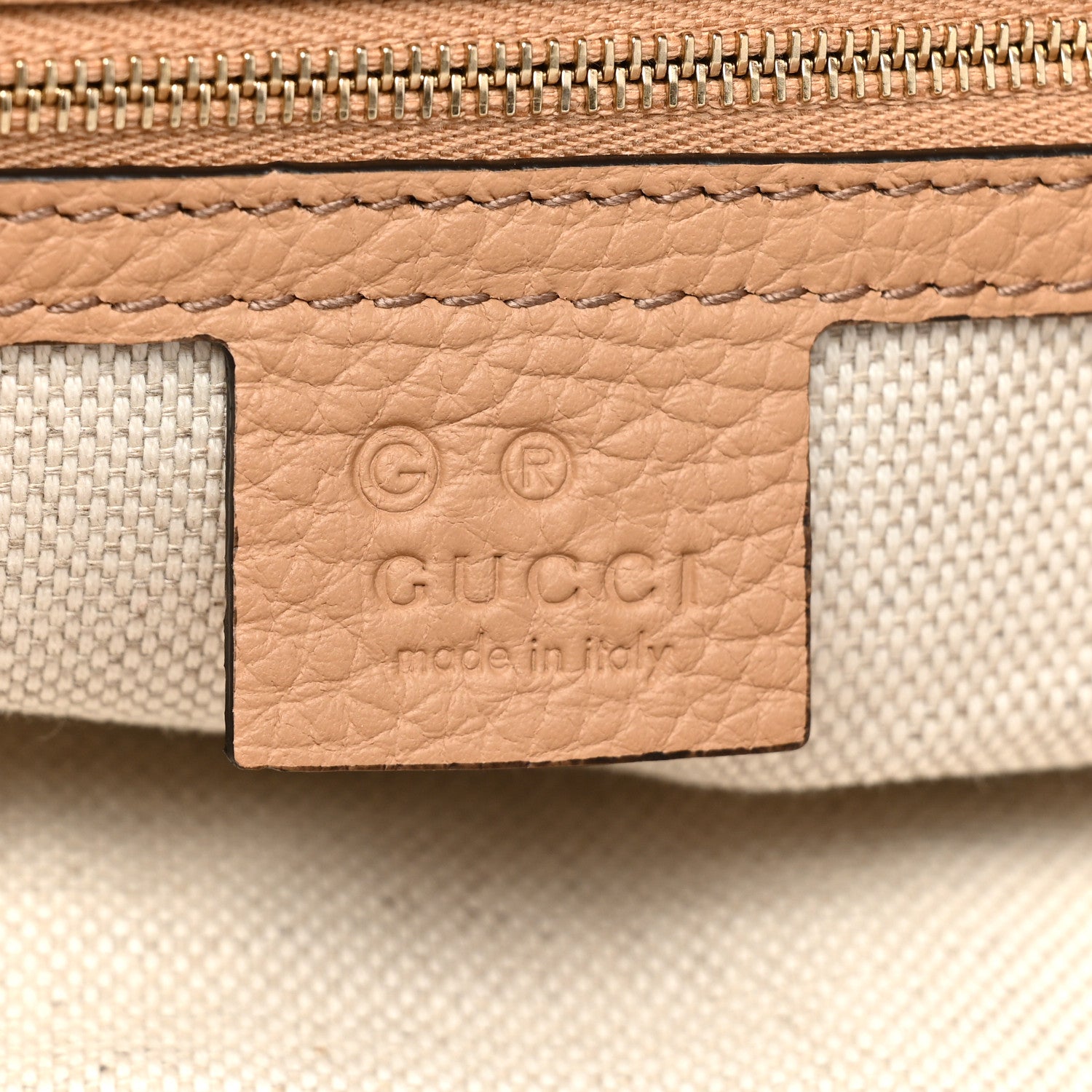Gucci Pebbled Calfskin Medium Soho Chain Shoulder Bag Camelia 5 of 10