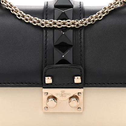 Valentino Garavani Vitello Mini Glam Lock Rockstud Flap Black Light Ivory 8 of 11
