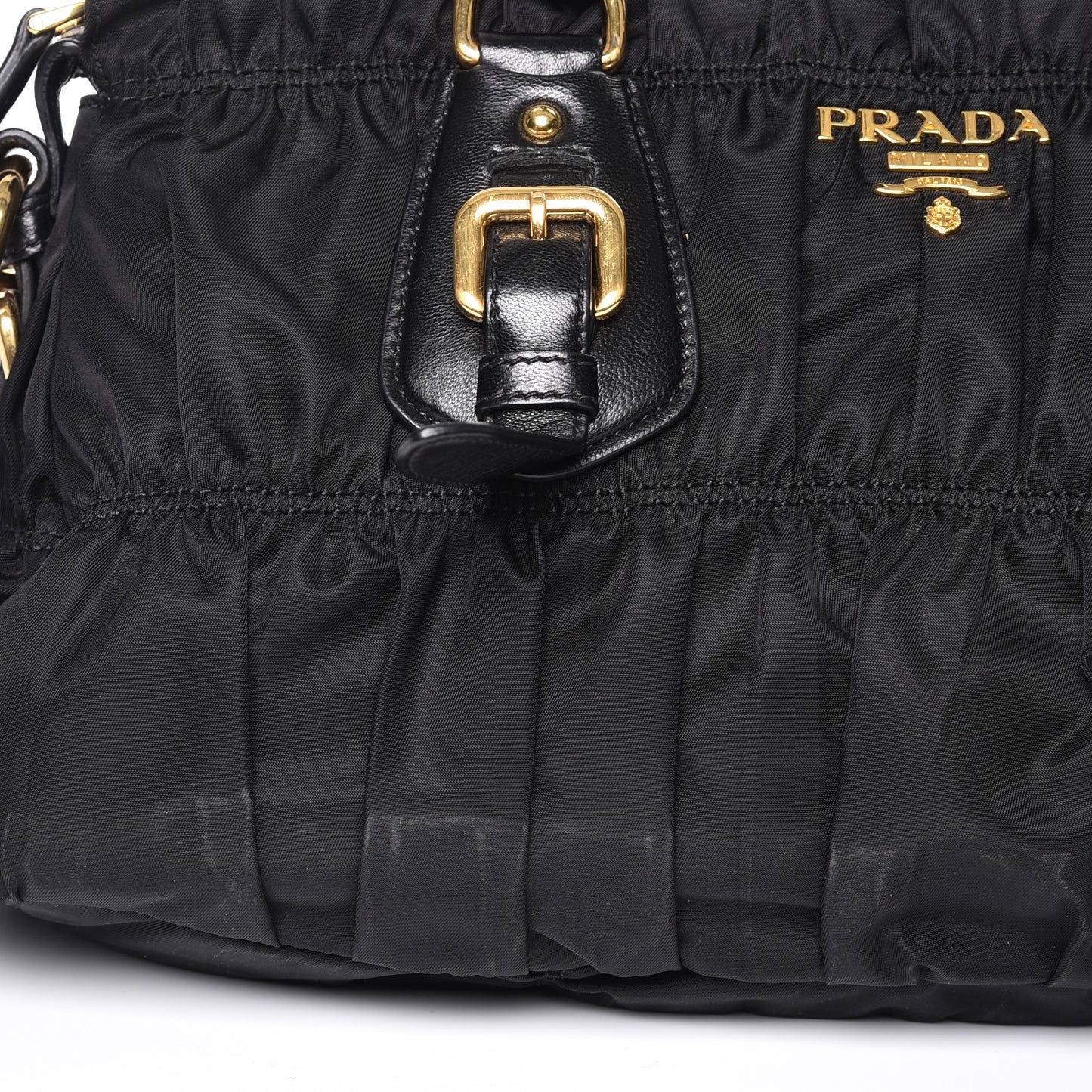 Tessuto Nylon Gaufre Shopping Satchel Black