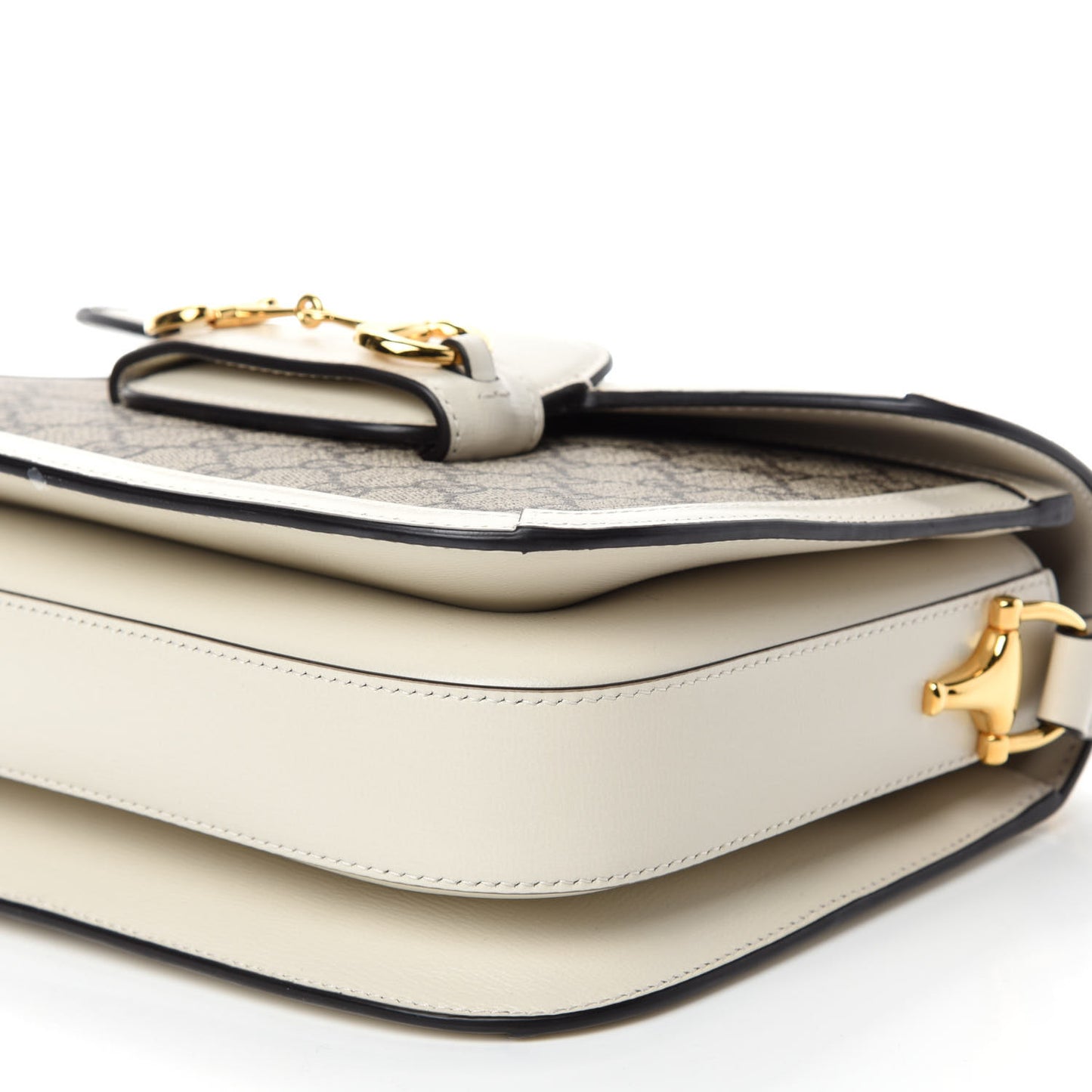 GG Supreme Monogram Horsebit 1955 Shoulder Bag Beige Mystic White