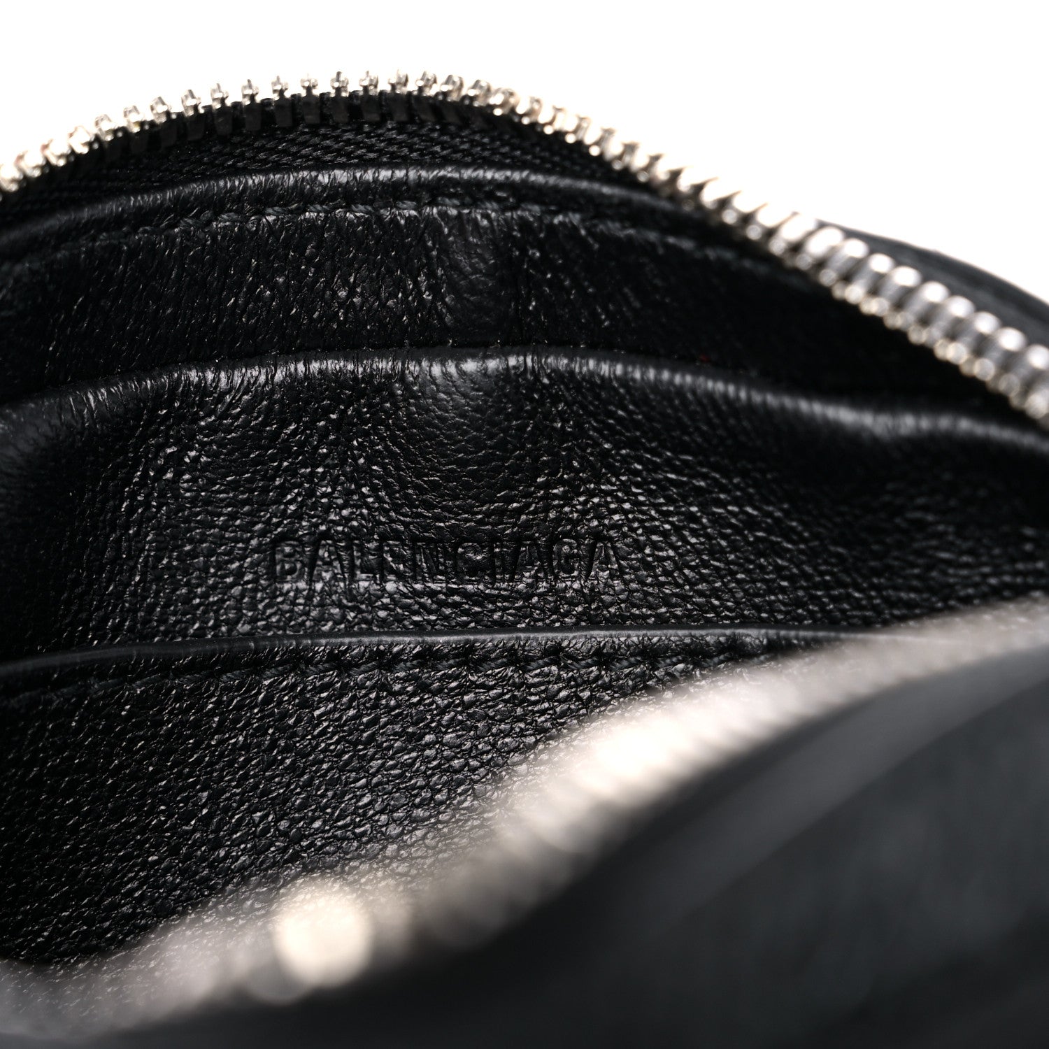 Balenciaga Grained Calfskin Logo Mini Cash Crossbody Pouch Black White 6 of 9
