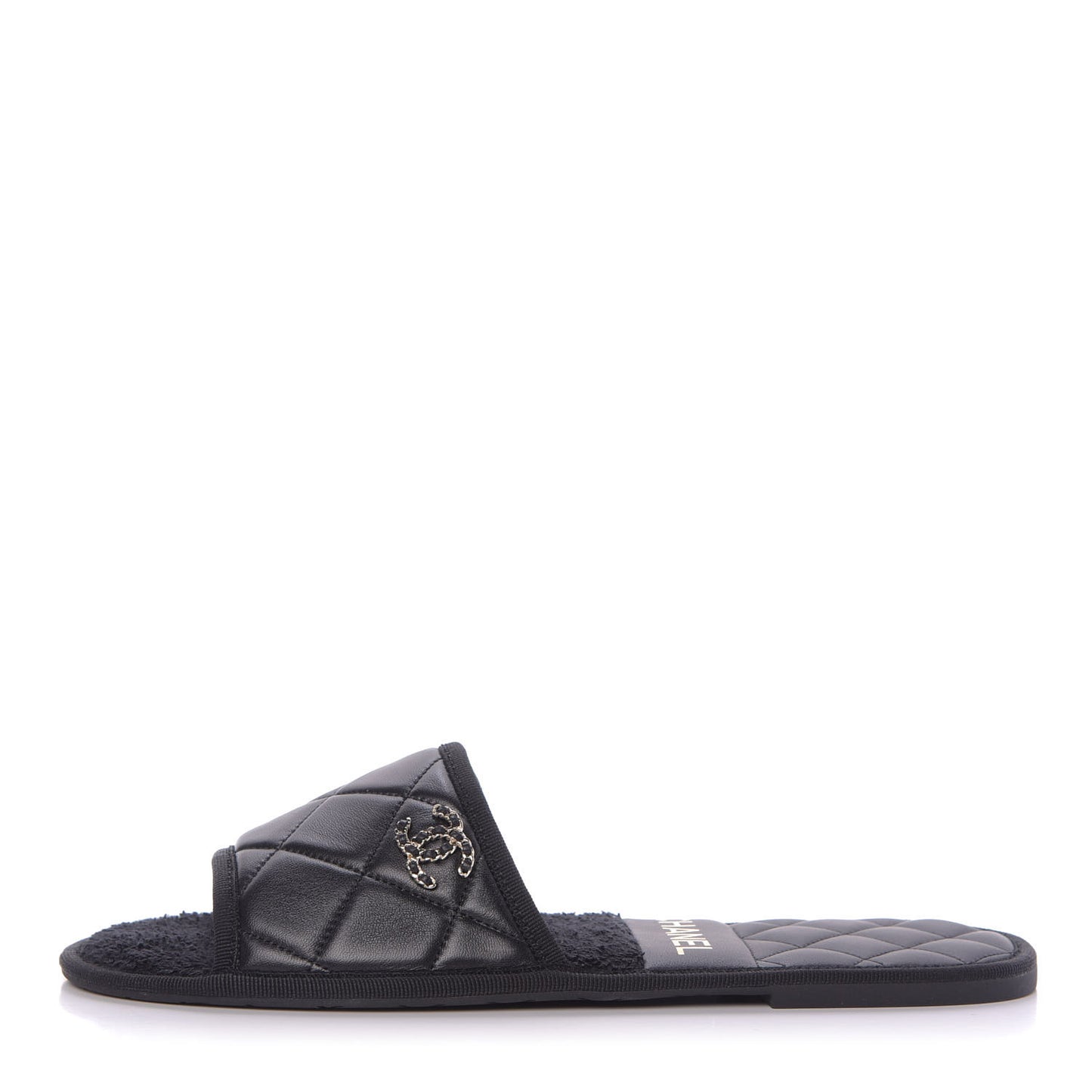 Lambskin CC Flat Mules S Black